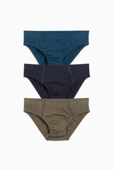 Hommes - Lot de 3 - slip - vert foncé