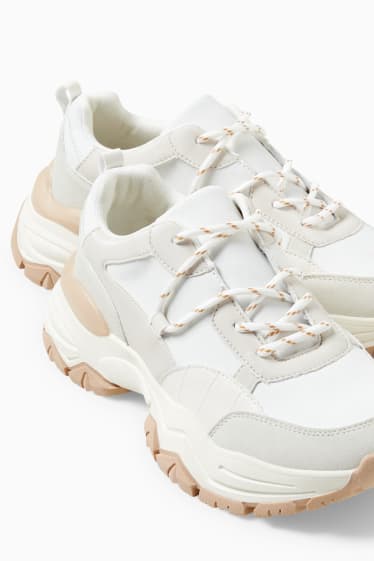Donna - Sneakers - similpelle - bianco crema