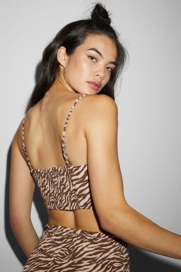 Damen - Crop Top - braun