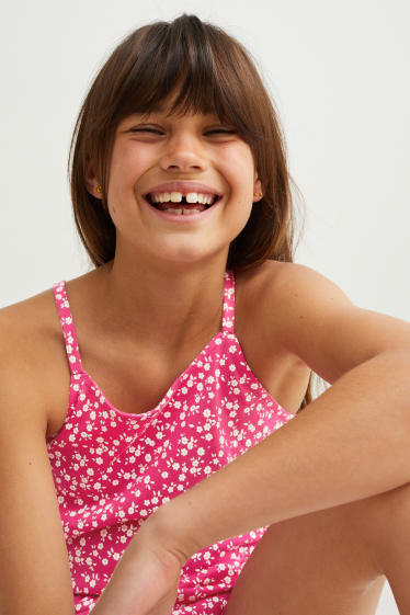 Kinderen: meisjes - Set van 2 - jumpsuit - fuchsiarood