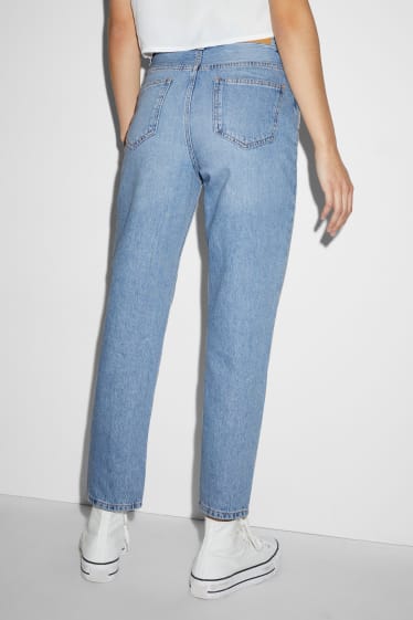 Women - CLOCKHOUSE - mom jeans - high waist - denim-light blue