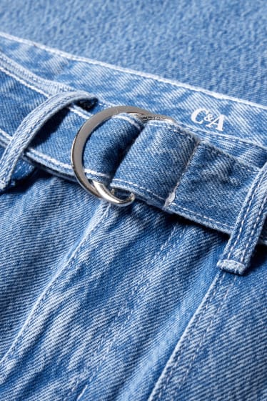 Donna - Gonna di jeans con cintura - jeans azzurro