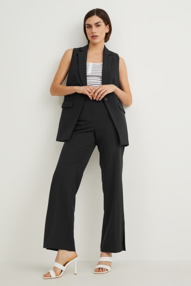 Dona - Pantalons de tela - mid waist - regular fit - blau fosc