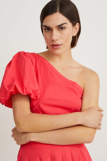 Women - Cropped blouse - pink