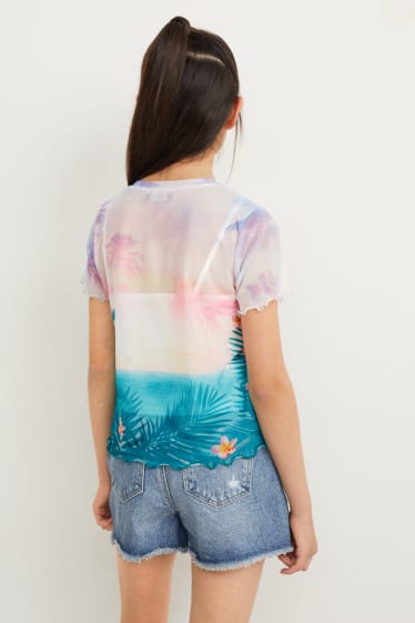 Bambine - Set - t-shirt e top - 2 pezzi - bianco