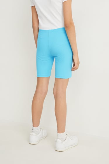 Copii - Fete - Multipack 2 perechi - pantaloni de ciclism - turcoaz deschis