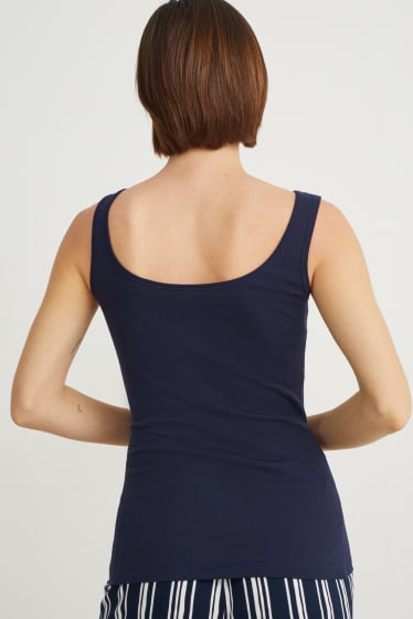 Dames - Basic top - donkerblauw