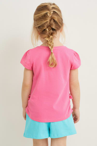 Kinderen: meisjes - Set van 2 - T-shirt - fuchsiarood