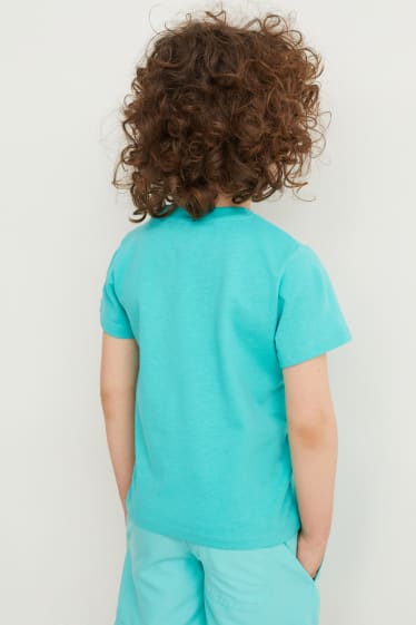 Kinder Buben - Bagger - Kurzarmshirt - petrol
