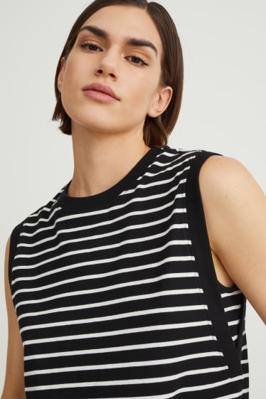 Women - Top - striped - black