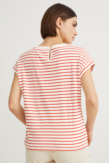 Donna - T-shirt - a righe - rosso