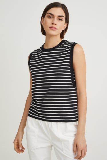 Women - Top - striped - black