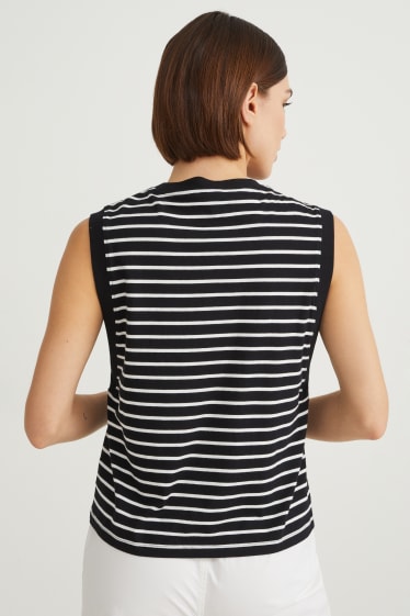 Women - Top - striped - black