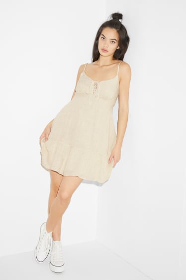 Femmes - Robe évasée - beige clair