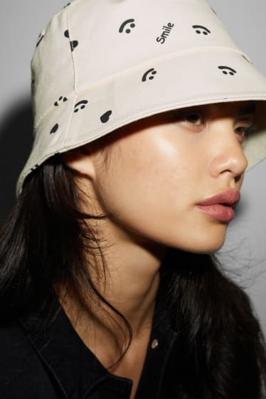 Donna - Cappello - con motivi - bianco crema
