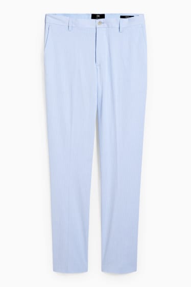 Hommes - Pantalon à coordonner - slim fit - à rayures - bleu clair