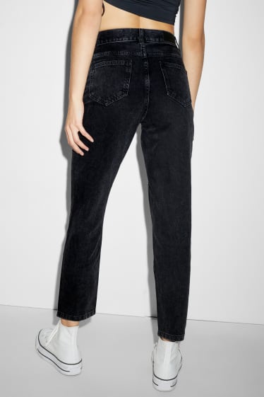 Dames - CLOCKHOUSE - mom jeans - high waist - zwart