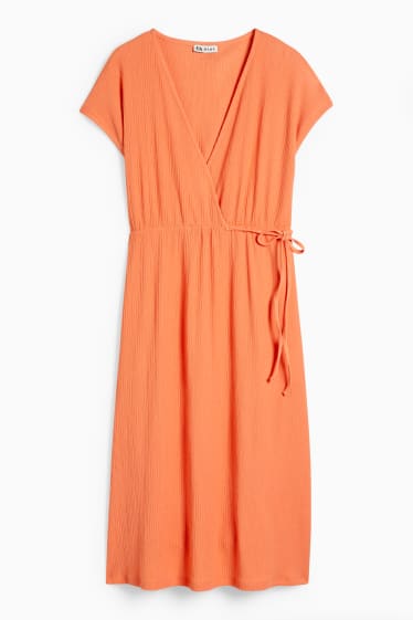 Damen - Still-Wickelkleid - orange