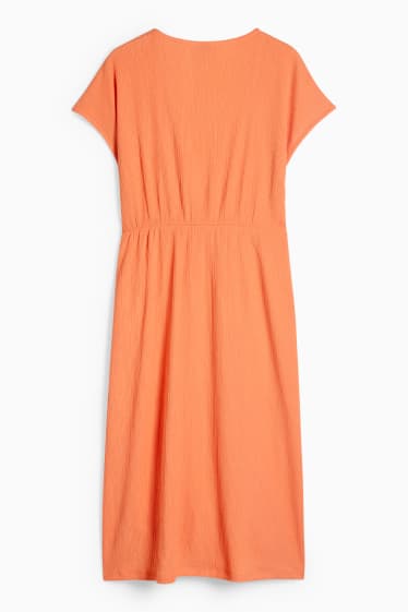 Damen - Still-Wickelkleid - orange