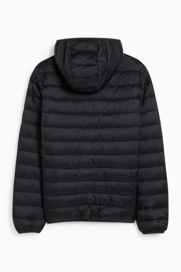 Herren - Steppjacke mit Kapuze - schwarz