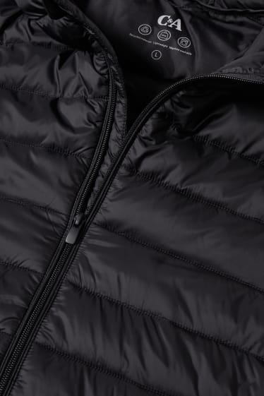 Herren - Steppjacke mit Kapuze - schwarz