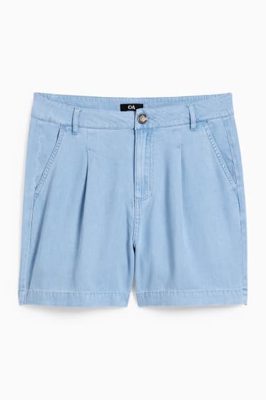 Dona - Pantalons curts - high waist - texà blau clar