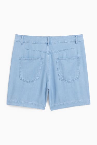 Femei - Pantaloni scurți - talie înaltă - denim-albastru deschis