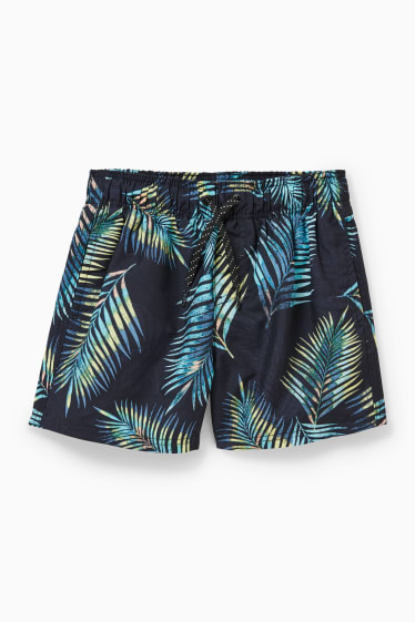 Kinder Buben - Badeshorts - gemustert - dunkelblau
