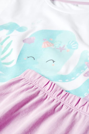 Children Girls - Short pyjamas - 2 piece - white