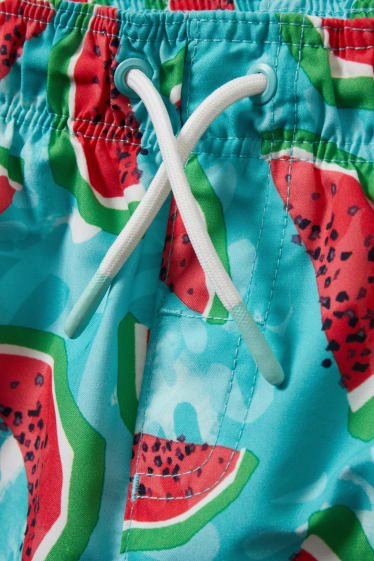Kinder Buben - Badeshorts - gemustert - helltürkis