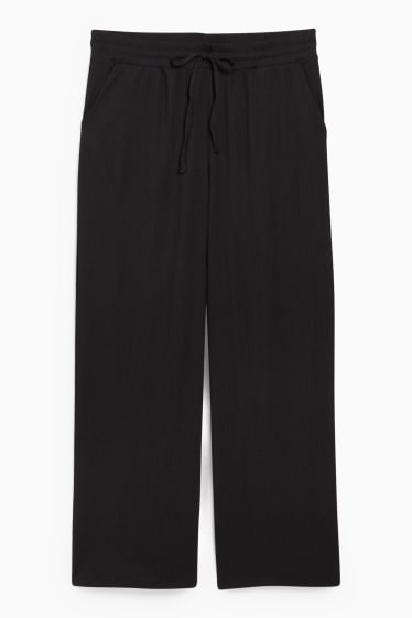 Women - CLOCKHOUSE - jersey trousers - palazzo - black