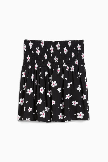 Femmes - CLOCKHOUSE - mini-jupe - à fleurs - noir