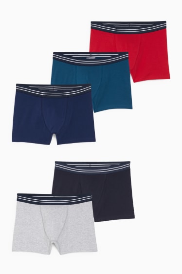 Hommes - Lot de 5 - boxers - rouge foncé