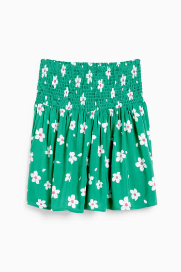 Mujer - CLOCKHOUSE - minifalda - de flores - verde
