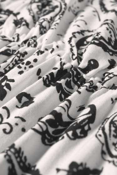 Dámské - Zavinovací šaty - se vzorem - bílá/černá