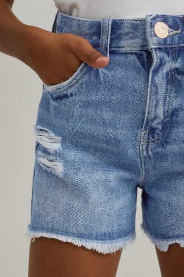 Kinder - Jeans-Shorts - jeansblau