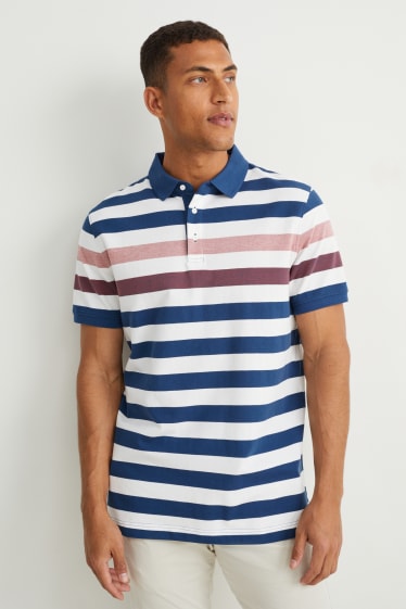 Herren - Poloshirt - gestreift - cremeweiss