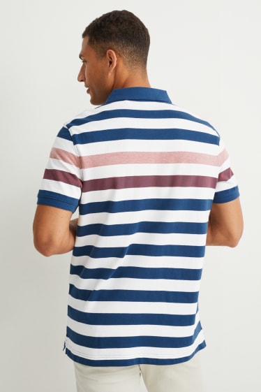 Herren - Poloshirt - gestreift - cremeweiss