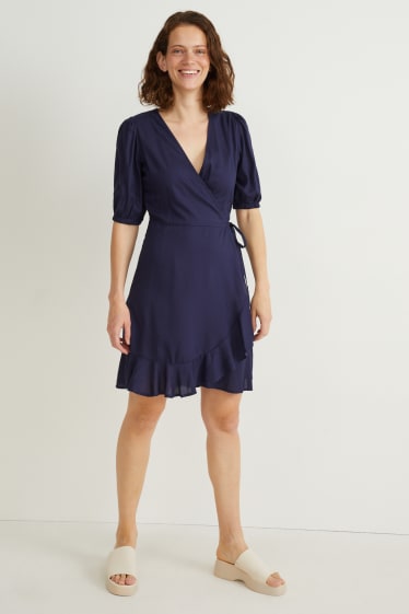 Women - Wrap dress - dark blue