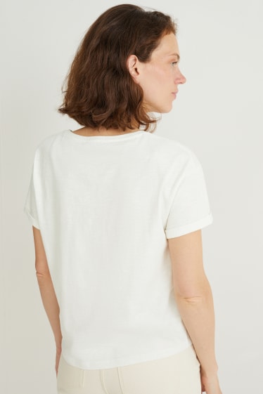 Femmes - T-shirt - blanc crème