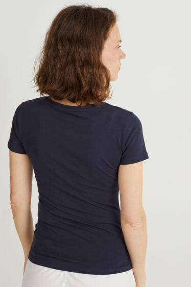 Femei - Tricou basic - albastru închis