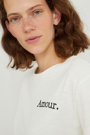 Femmes - T-shirt - blanc crème