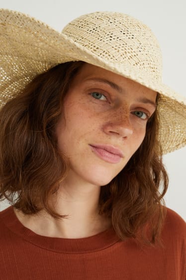 Femmes - Chapeau de paille - beige