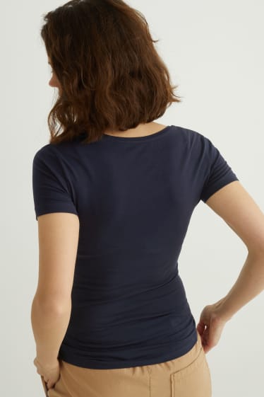 Femei - Tricou basic - albastru închis