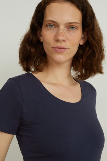 Femei - Tricou basic - albastru închis