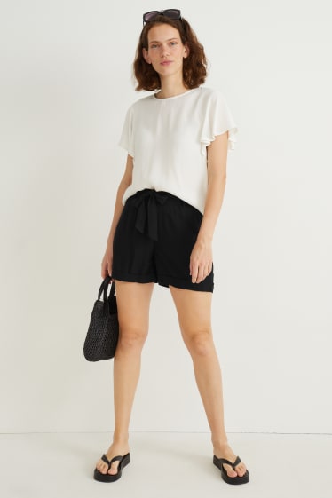 Femmes - Short - high waist - noir