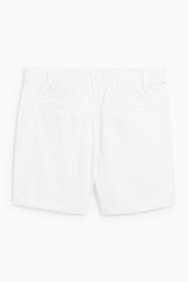 Donna - Shorts - vita alta - bianco