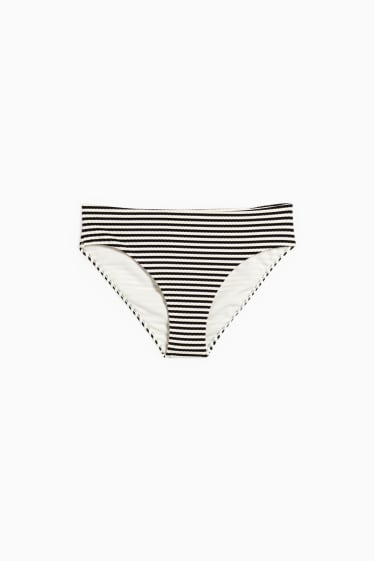 Dona - Calces de biquini - mid waist - LYCRA® XTRA LIFE™ - de ratlles - negre/blanc