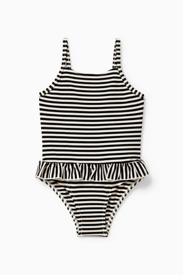 Copii - Fete - Costum de baie - LYCRA® XTRA LIFE™ - cu dungi - negru