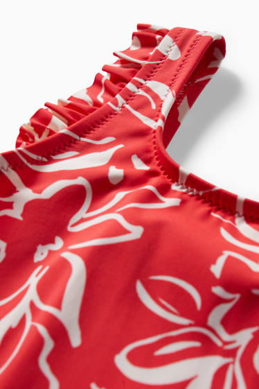 Kinder Mädchen - Badeanzug - LYCRA® XTRA LIFE™ - geblümt - rot